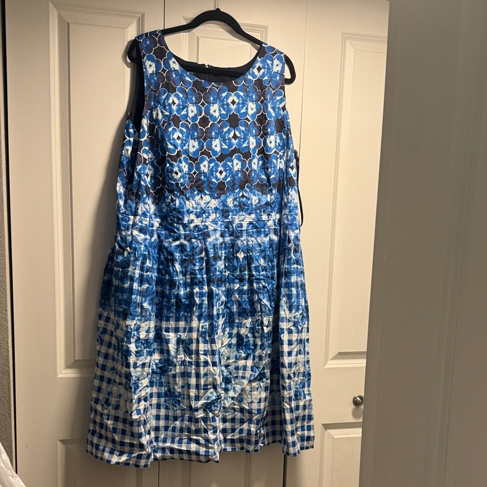 Talbots Blue and White Patterned Dress